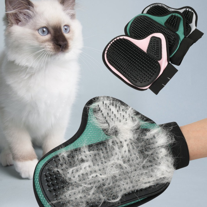 Pet Grooming Glove - Guantes de aseo para gatos y